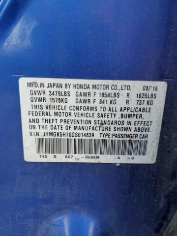 2016 HONDA FIT EX - JHMGK5H70GS014839