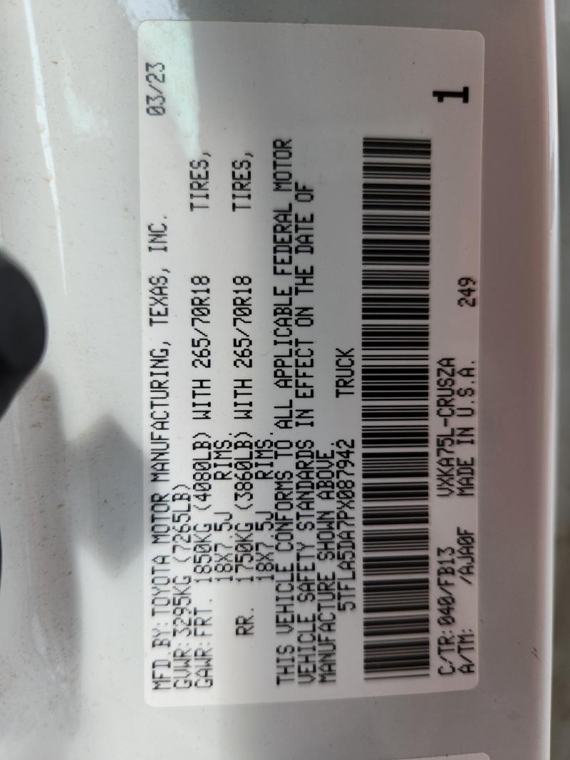 2023 TOYOTA TUNDRA DOU - 5TFLA5DA7PX087942