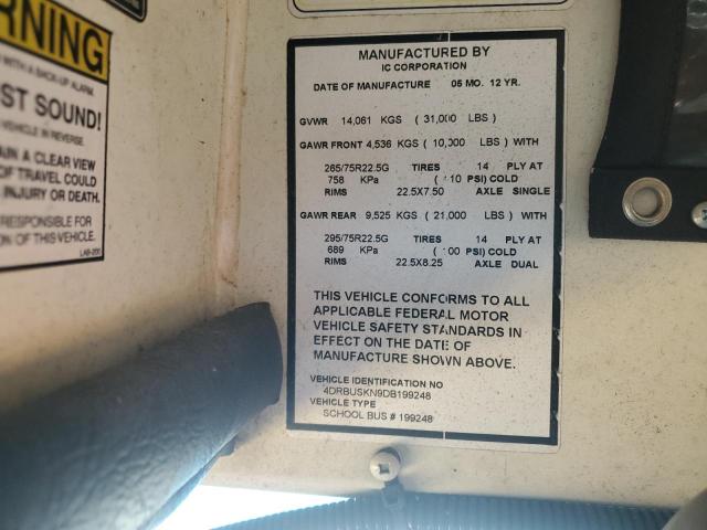 2013 IC CORPORATION CE SERIES SCHOOL #3273851181