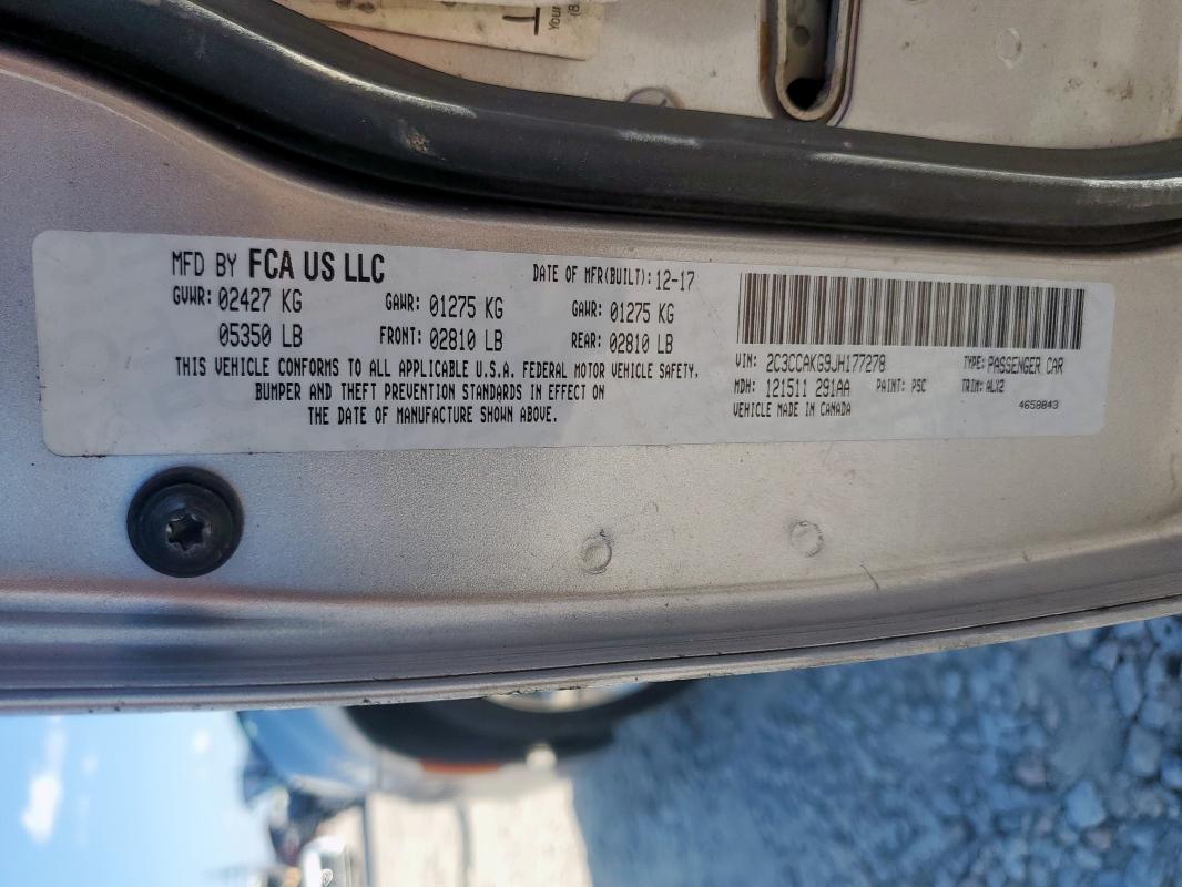 2018 CHRYSLER 300 LIMITED 2C3CCAKG9JH177278