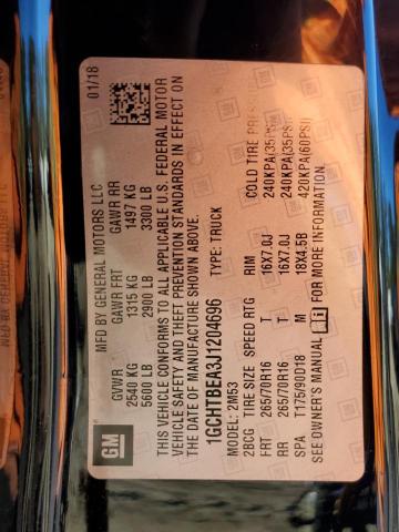 2018 CHEVROLET COLORADO #3302716000