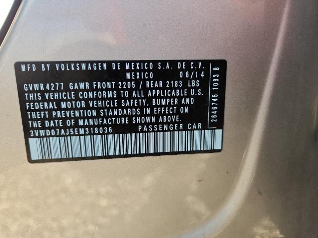 2014 VOLKSWAGEN JETTA SE - 3VWD07AJ5EM318036