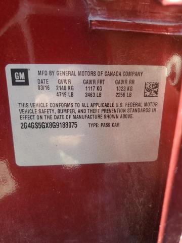 2016 BUICK REGAL PREM - 2G4GS5GX8G9188075