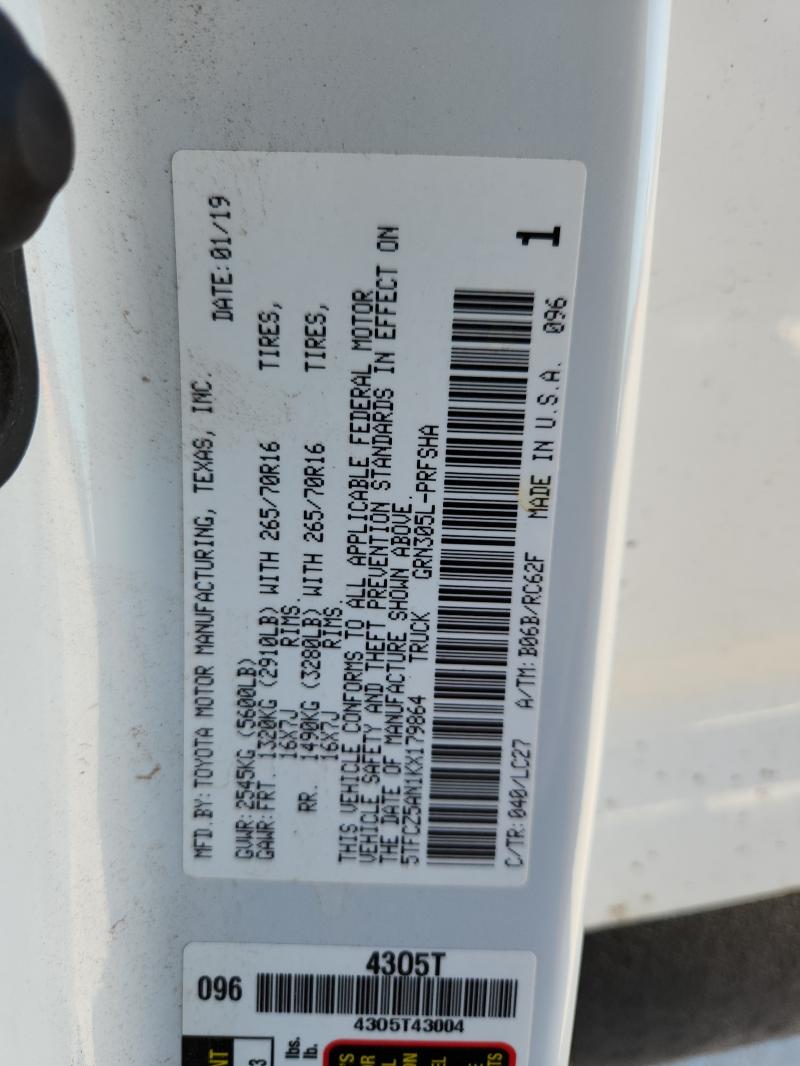 2019 TOYOTA TACOMA DOU - 5TFCZ5AN1KX179864