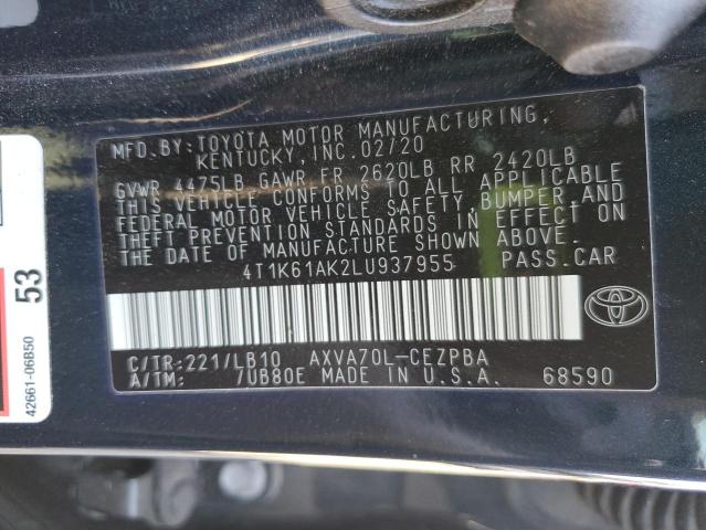 2020 TOYOTA CAMRY XSE #3298054129