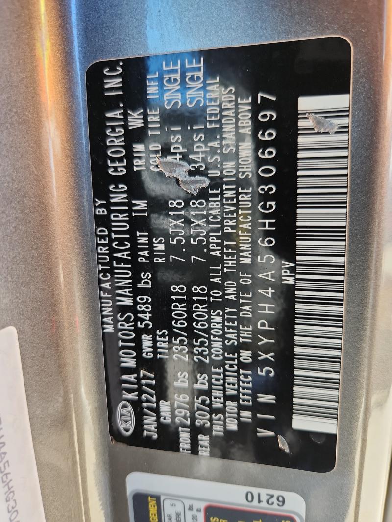 2017 KIA SORENTO EX - 5XYPH4A56HG306697