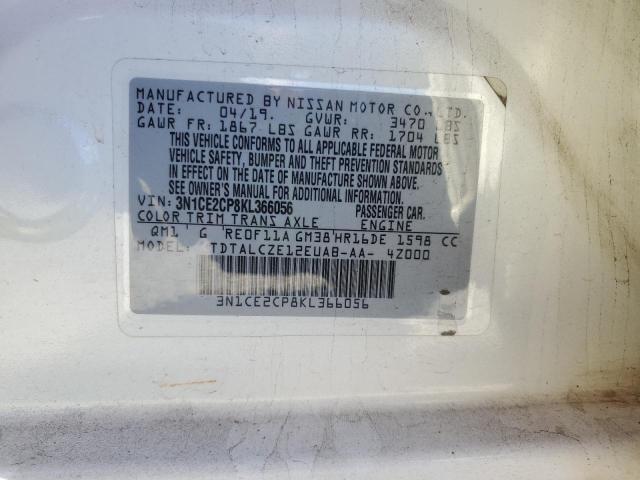 2019 NISSAN VERSA NOTE 3N1CE2CP8KL366056