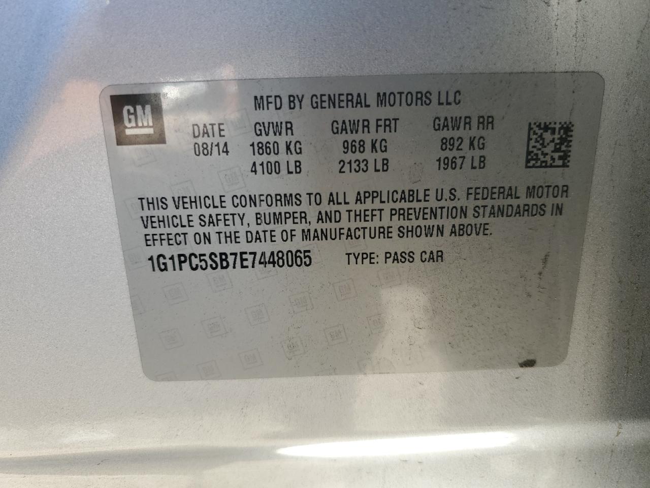 Lot #3302635000 2014 CHEVROLET CRUZE LT