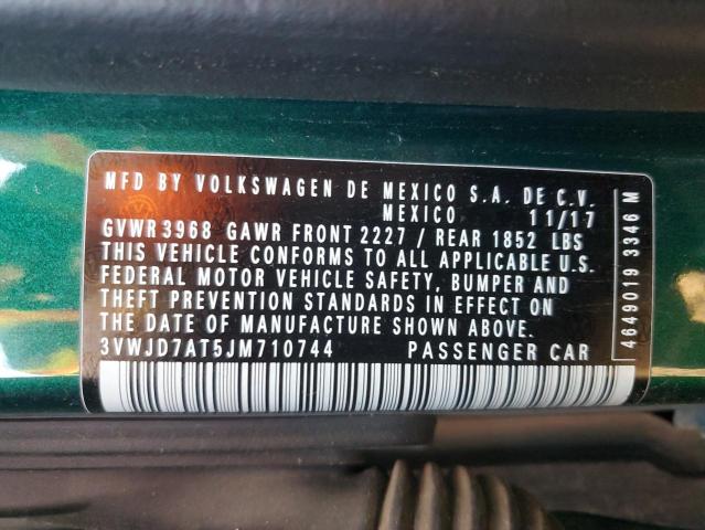 2018 VOLKSWAGEN BEETLE SE 3VWJD7AT5JM710744