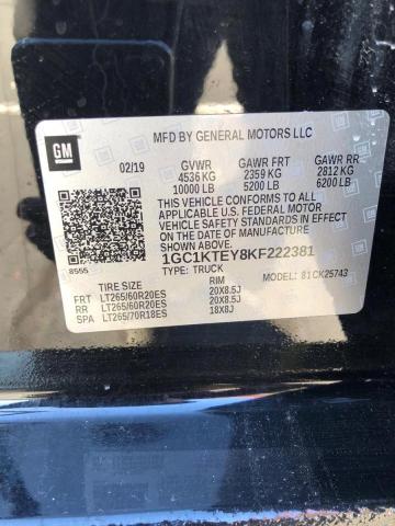 2019 CHEVROLET SILVERADO - 1GC1KTEY8KF222381