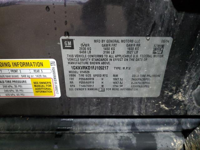 2015 GMC ACADIA SLT 1GKKVRKD1FJ109217