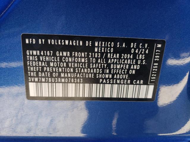 2024 VOLKSWAGEN JETTA SE 3VW7M7BU3RM076363