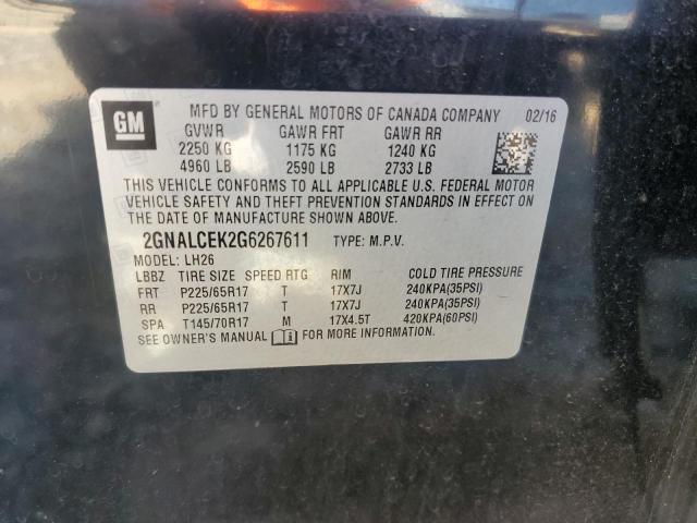 2016 CHEVROLET EQUINOX LT #3277166937