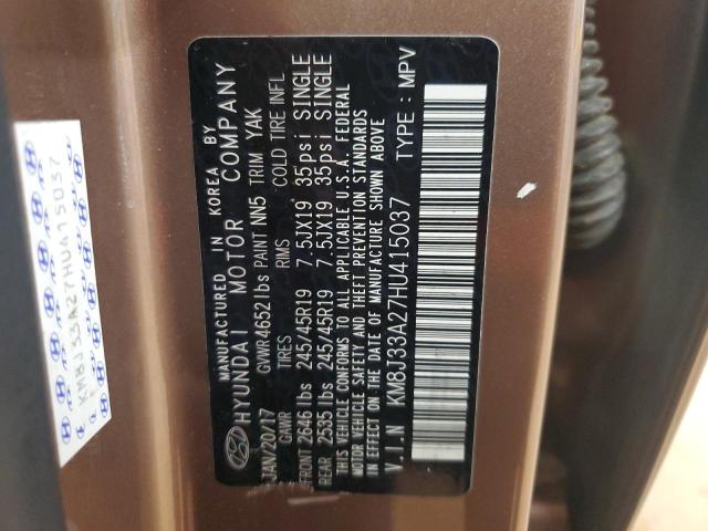 2017 HYUNDAI TUCSON LIM #3284696322