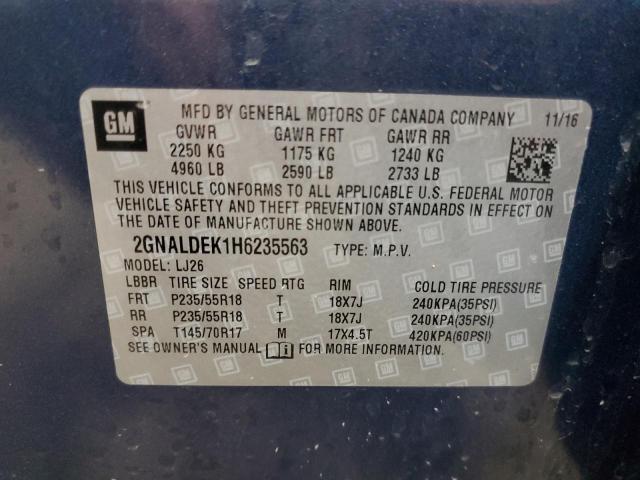 2017 CHEVROLET EQUINOX PR 2GNALDEK1H6235563