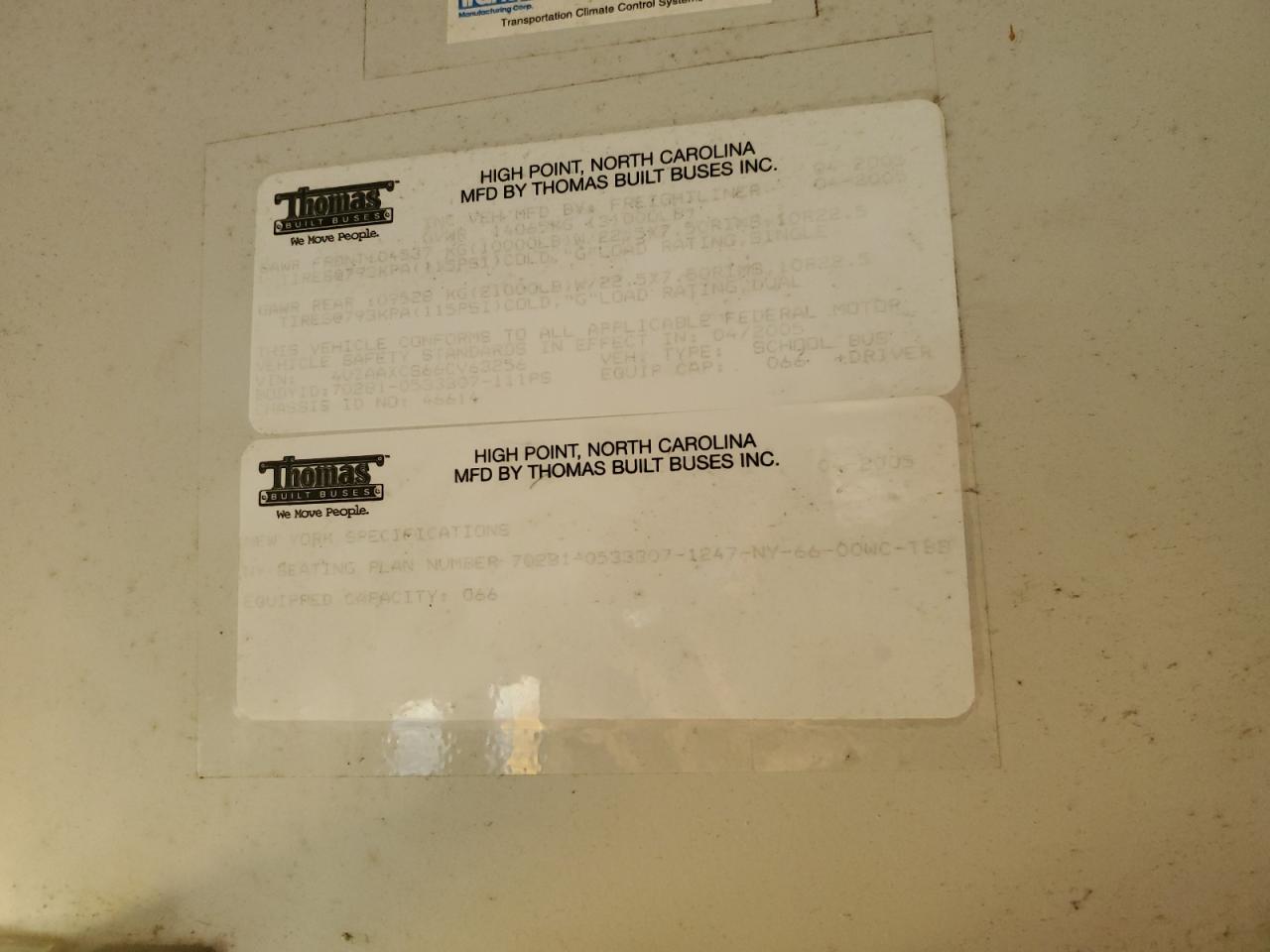 Lot #3276985293 2006 FREIGHTLINER SAF-T-LINER C2