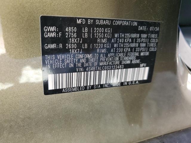 2025 SUBARU OUTBACK ONYX EDITION 4S4BTALC0S3123483