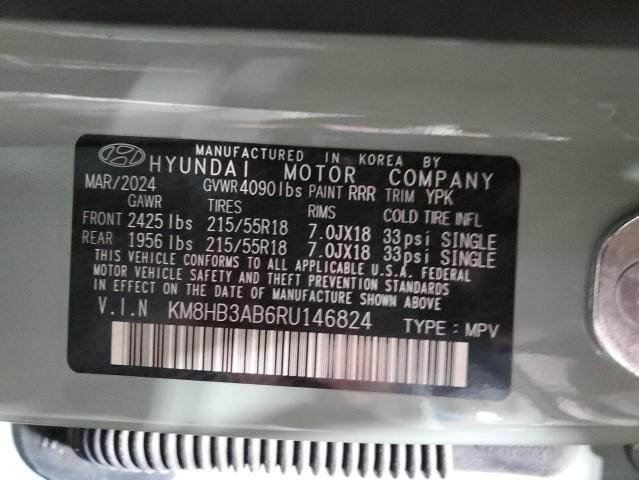 2024 HYUNDAI KONA SEL KM8HB3AB6RU146824
