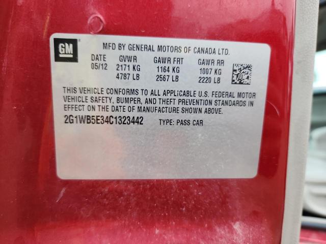 2012 CHEVROLET IMPALA LT - 2G1WB5E34C1323442