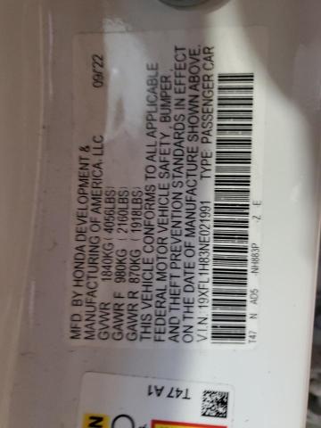 2022 HONDA CIVIC SPOR - 19XFL1H83NE021991