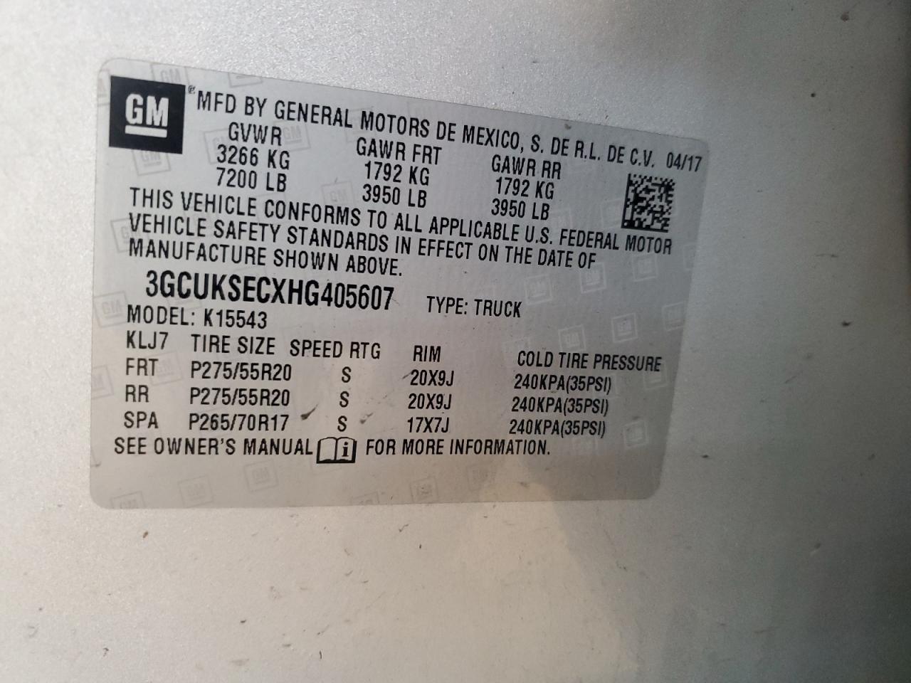 Lot #3301847484 2017 CHEVROLET SILVERADO K1500 LTZ