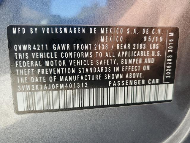 2015 VOLKSWAGEN JETTA BASE - 3VW2K7AJ0FM401313