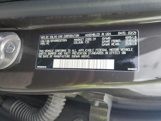 2024 VOLVO S60 CORE 7JRL12FK6RG321304