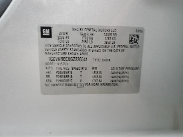 2016 CHEVROLET SILVERADO - 1GCVKRECXGZ236541