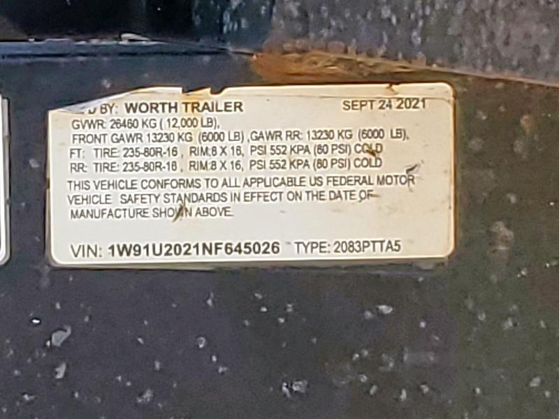 2021 WORTH TRAILER UNKNOWN #3316936076