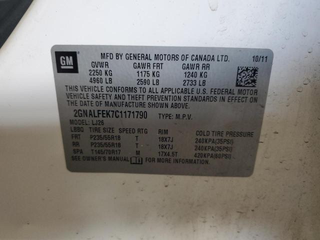 2012 CHEVROLET EQUINOX LT - 2GNALFEK7C1171790