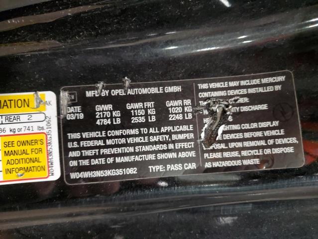 2019 BUICK CASCADA PR #3291340182