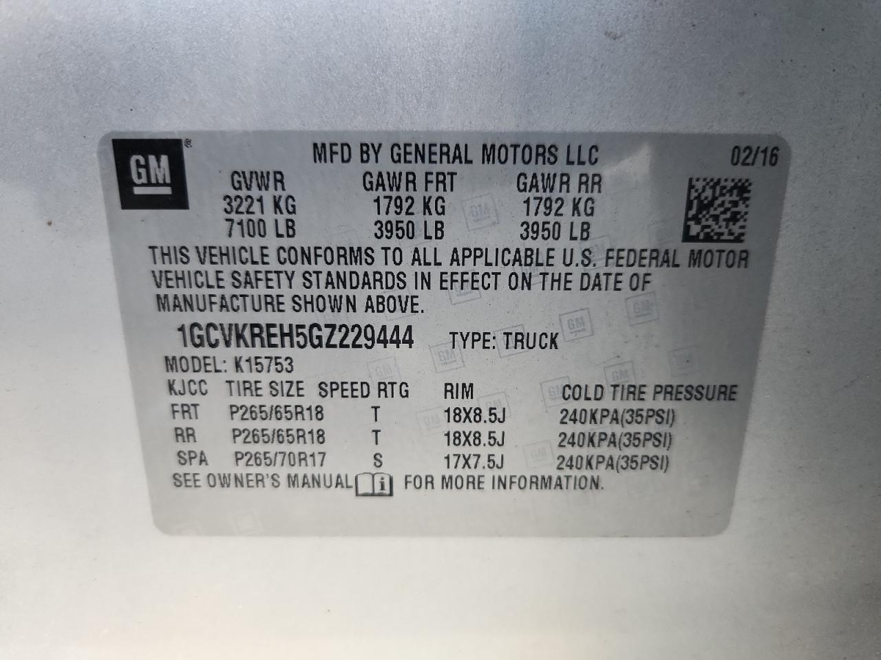 Lot #3285664654 2016 CHEVROLET SILVERADO K1500 LT