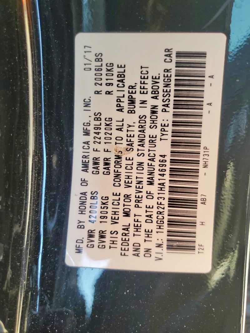 2017 HONDA ACCORD LX - 1HGCR2F31HA146964