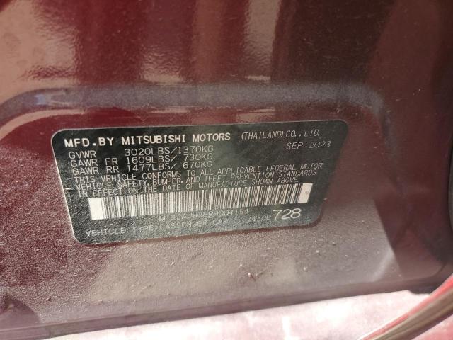 2024 MITSUBISHI MIRAGE ES ML32AUHJ8RH004194