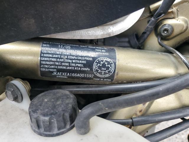2006 KAWASAKI EX650 A6F - JKAEXEA166A001592