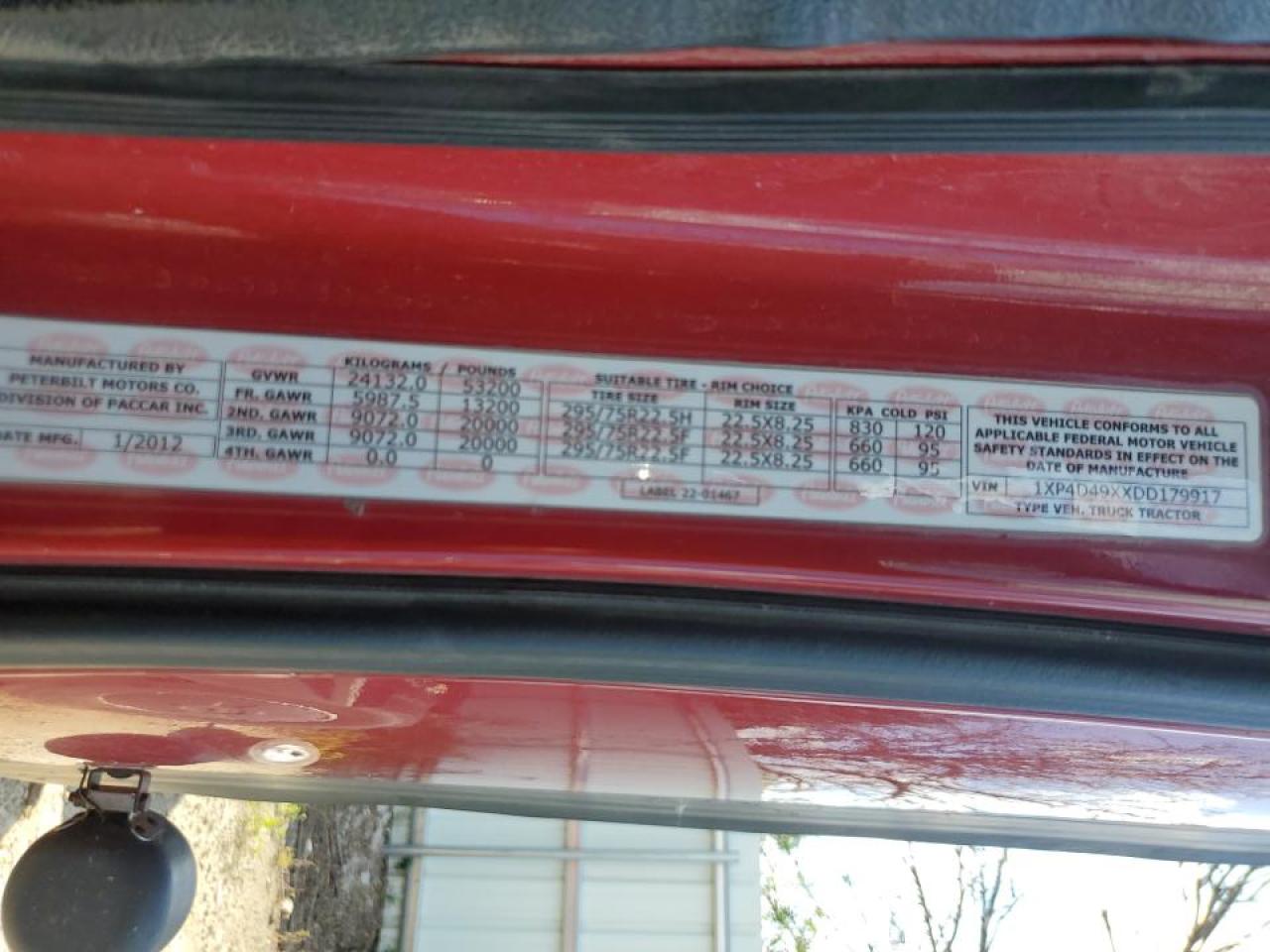 Lot #3287803093 2013 PETERBILT 587