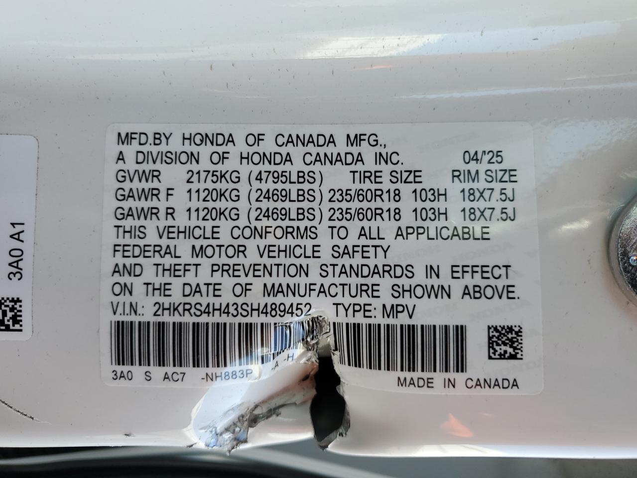 Lot #3302928652 2025 HONDA CR-V EX