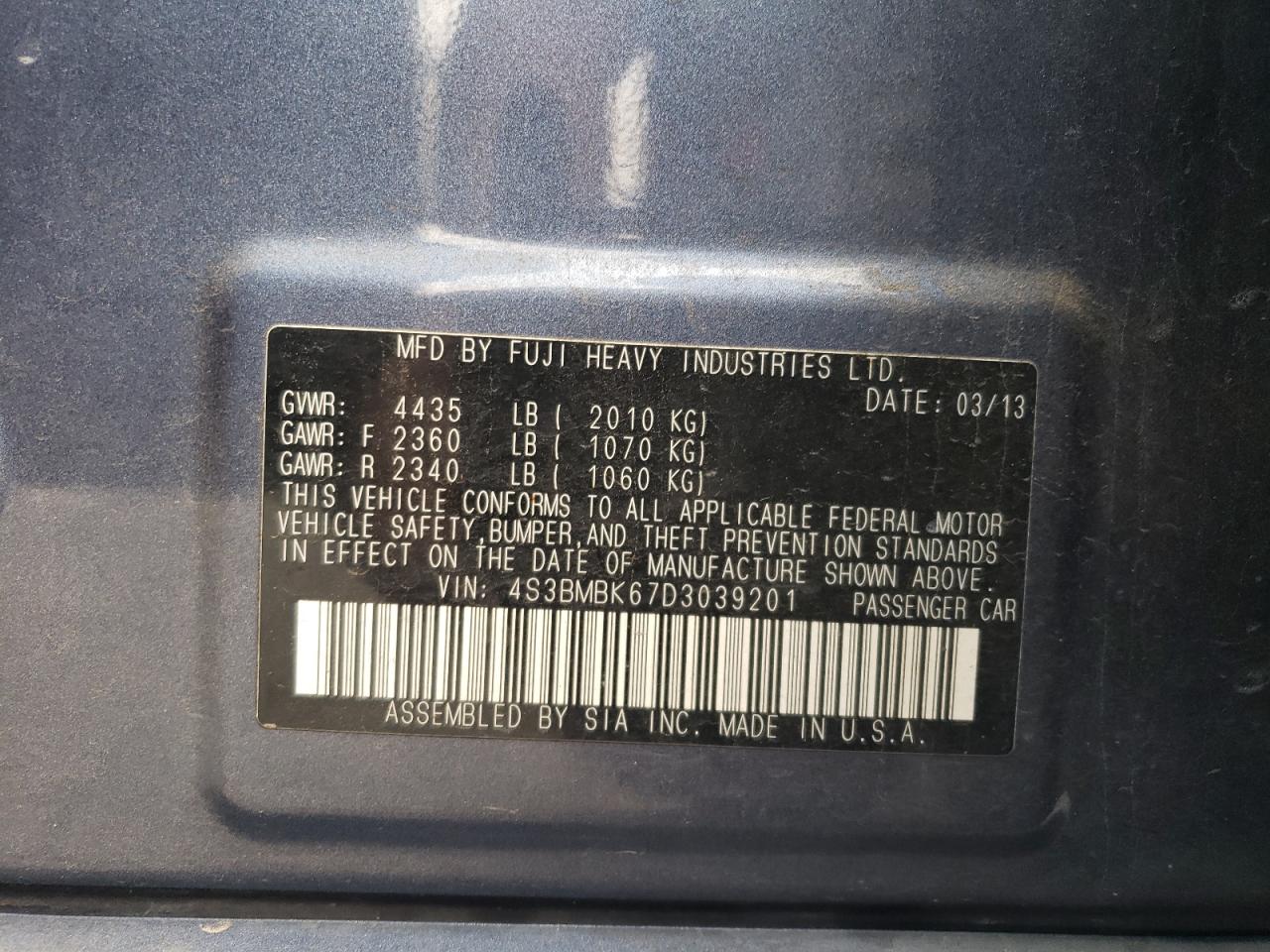 SUBARU LEGACY 2.5I LIMITED