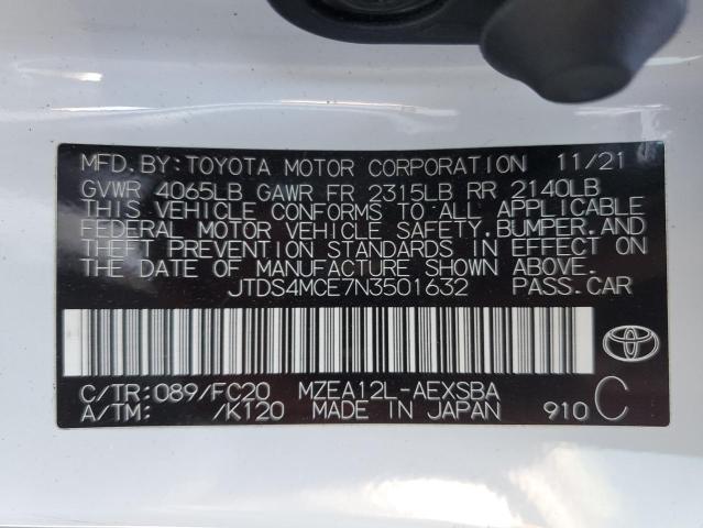 2022 TOYOTA COROLLA SE - JTDS4MCE7N3501632