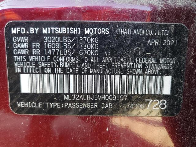 2021 MITSUBISHI MIRAGE #3296326414