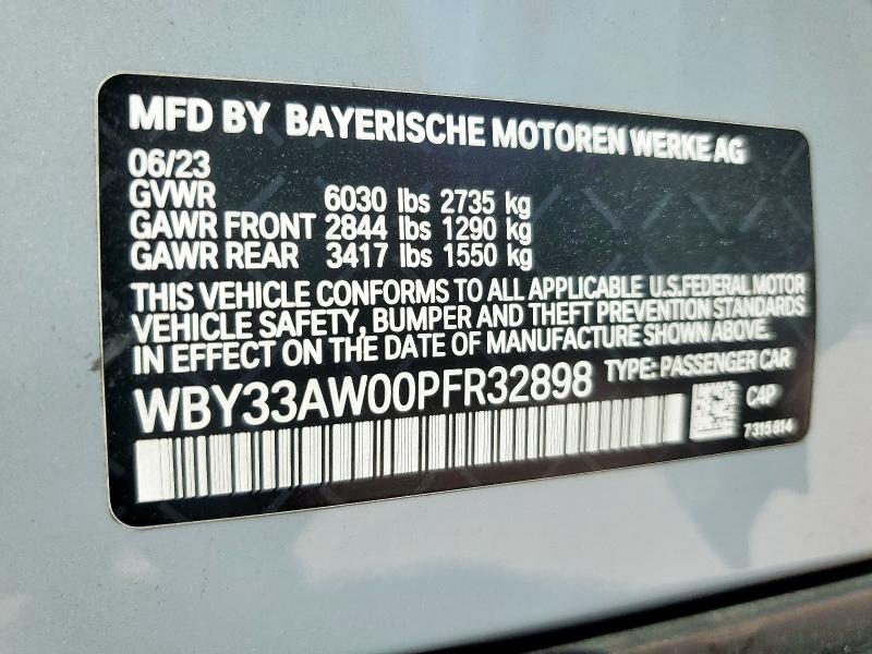 2023 BMW I4 M50 WBY33AW00PFR32898