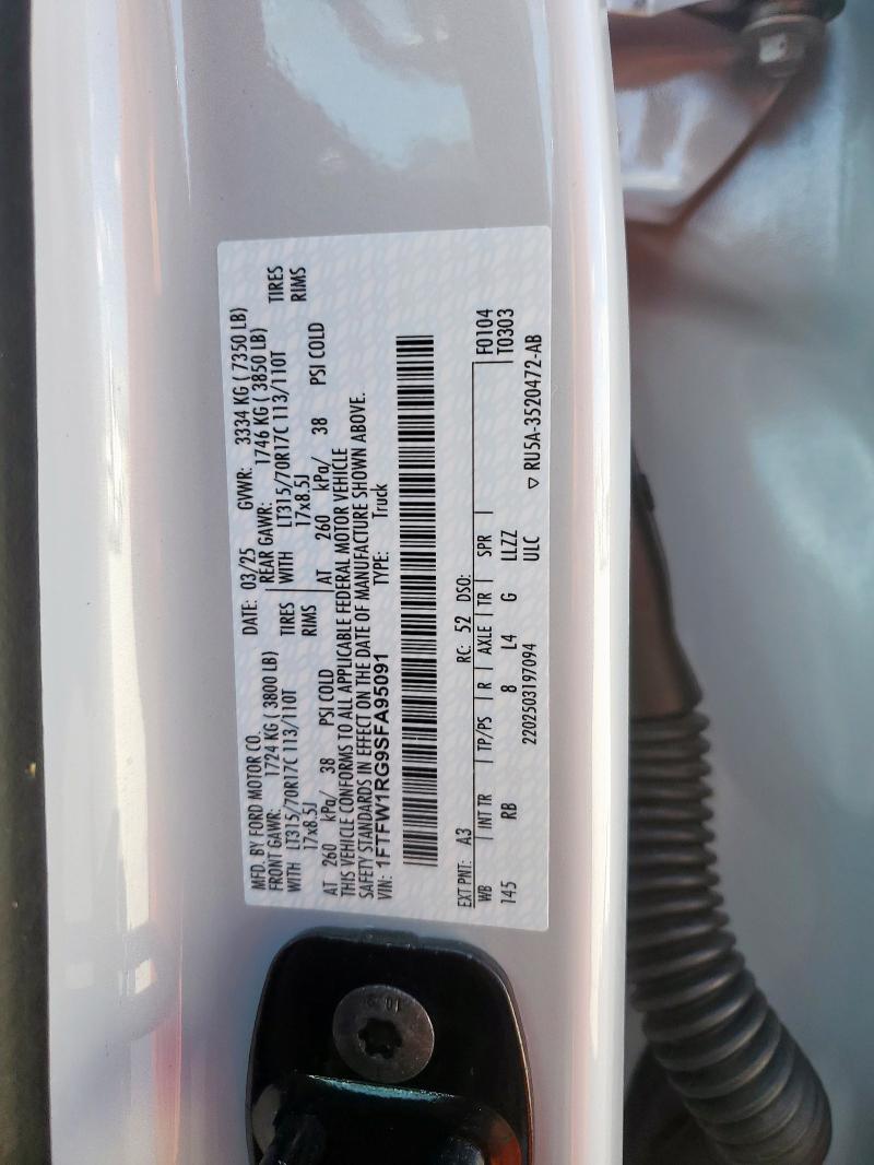 2025 FORD F150 RAPTO 1FTFW1RG9SFA95091