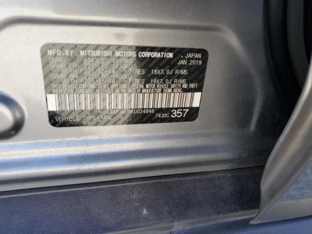 2019 MITSUBISHI OUTLANDER - JA4AP3AU8KU024846