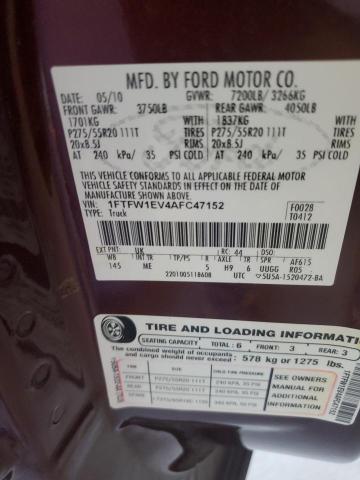 2010 FORD F150 SUPER #3286567190