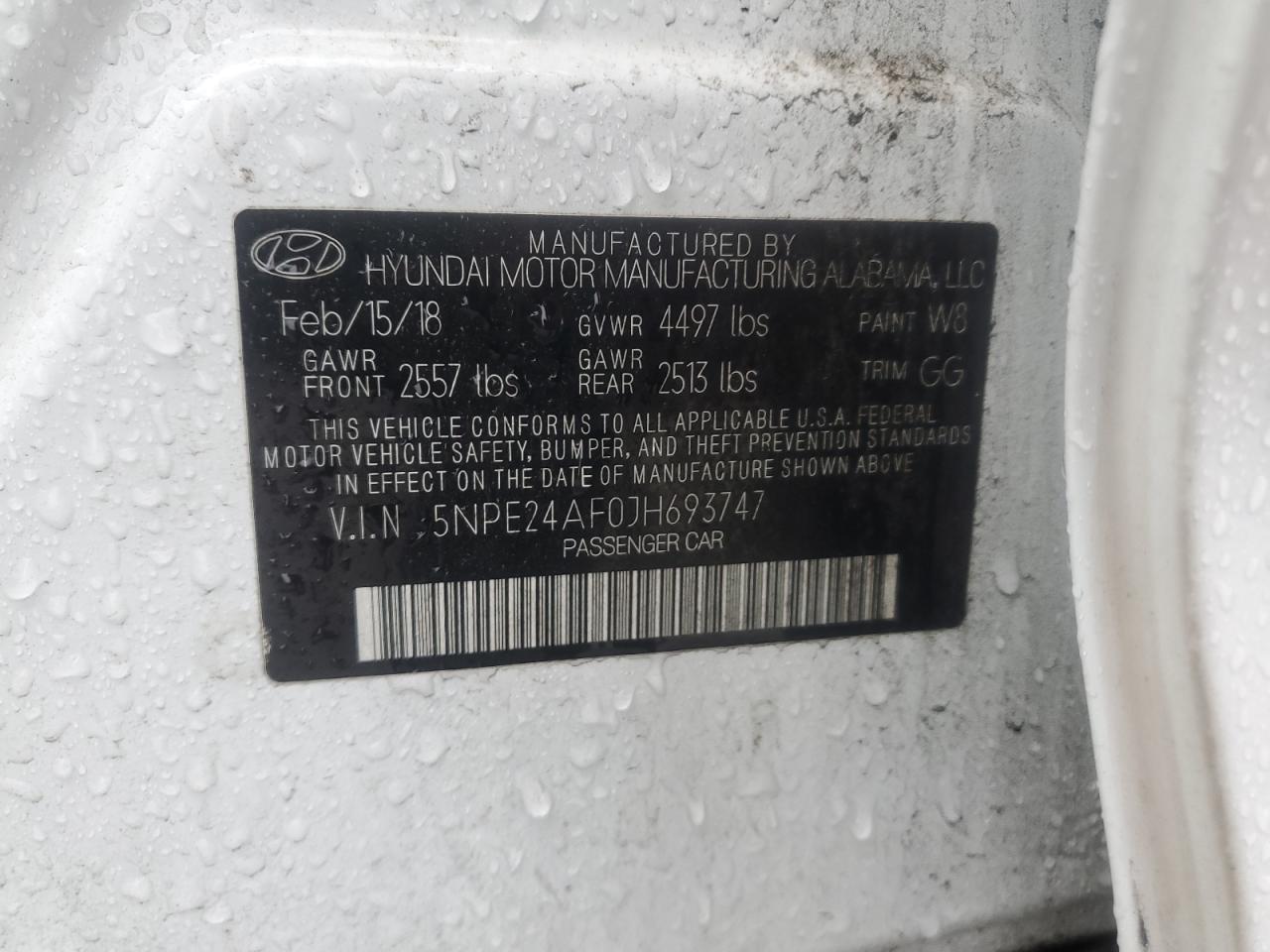 Lot #3302883892 2018 HYUNDAI SONATA SE