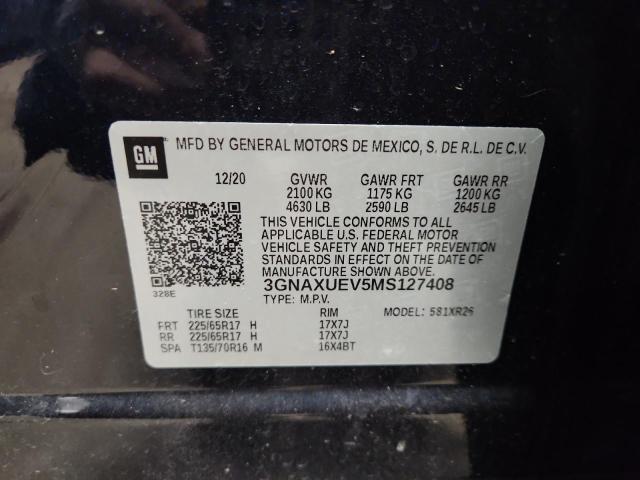 2021 CHEVROLET EQUINOX LT - 3GNAXUEV5MS127408