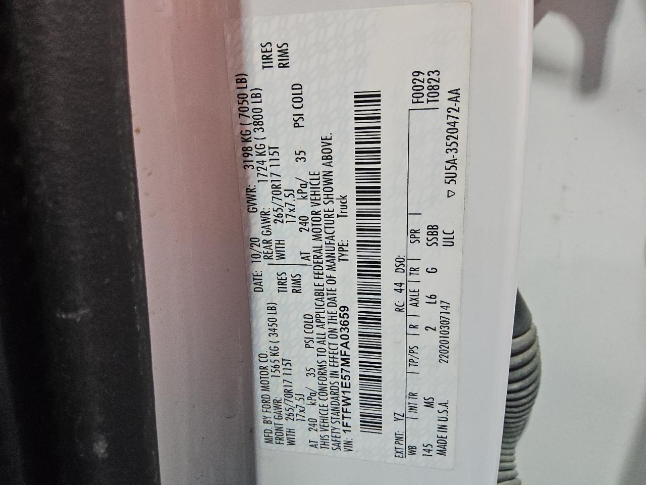 Lot #3316738407 2021 FORD F150 SUPERCREW