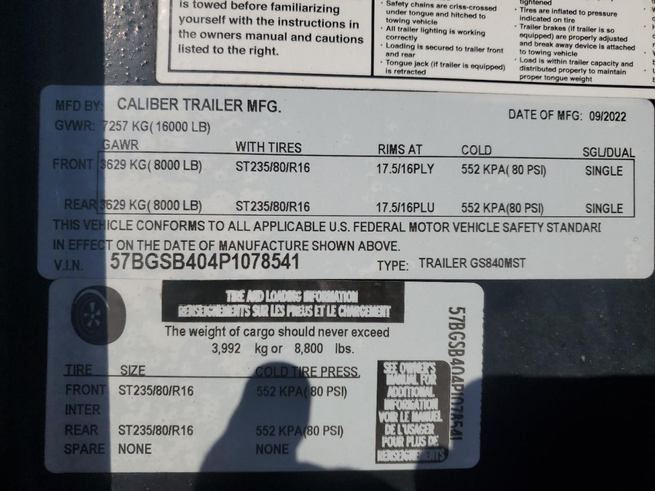 Lot #3297896770 2023 CALIBER UNKNOWN