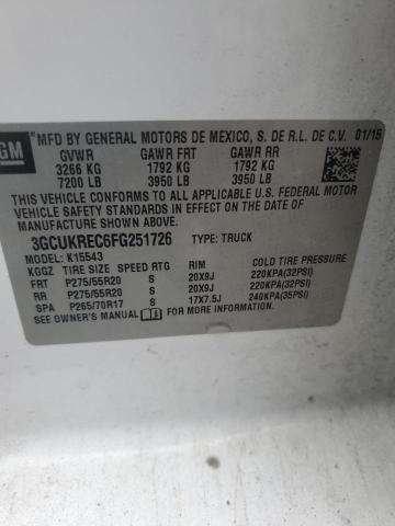 2015 CHEVROLET SILVERADO - 3GCUKREC6FG251726