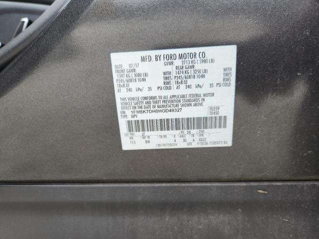 2017 FORD EXPLORER X 1FM5K7DH0HGD49327